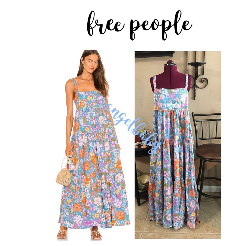 Free People Park Slope Maxi Dress in Bluebell Combo! - Picture 3 of 16